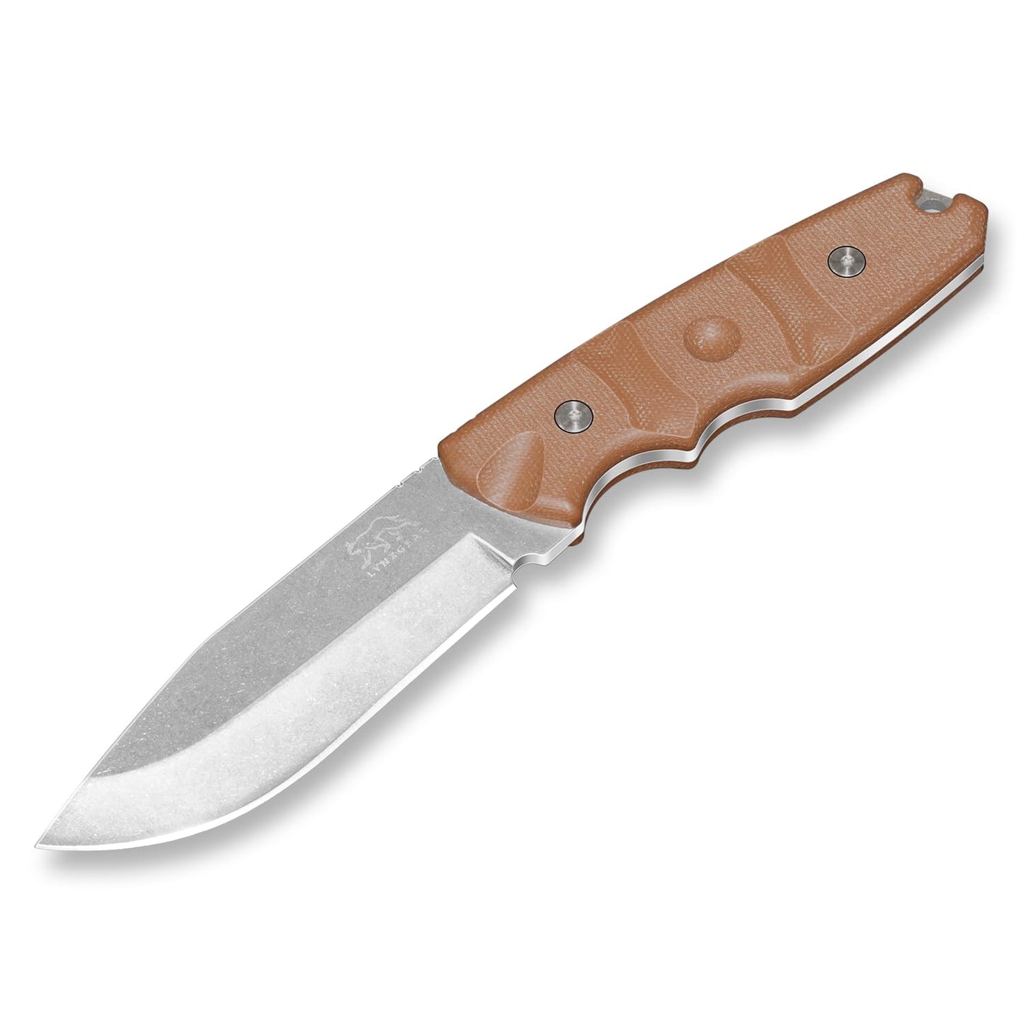 LYNXGEAR Fixed Blade Hunting Knife with Sheath 9.5in D2 Steel Full Tang Design & Micarta Handle - Perfect for Outdoor EDC Camping Bushcraft (Brown)