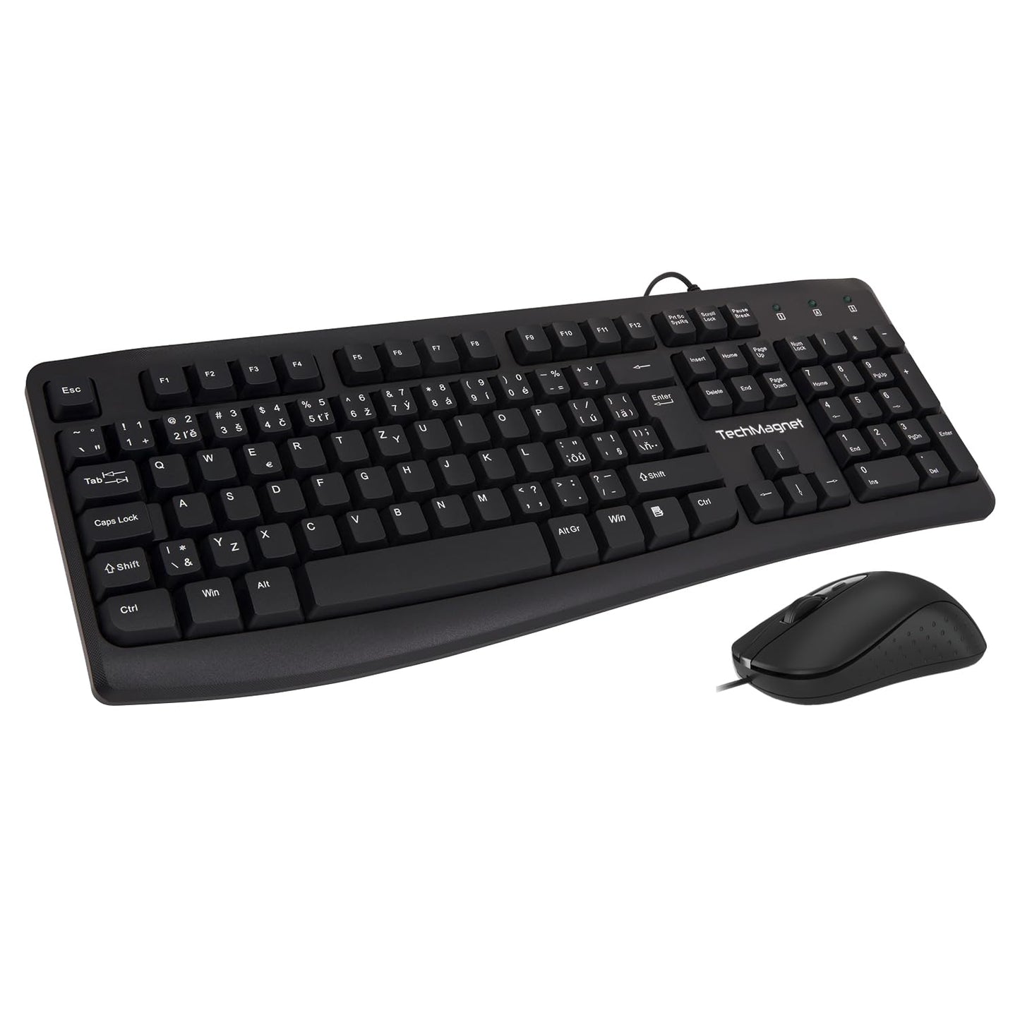 TechMagnet Wired Keyboard and Mouse Combo for Windows | Optical Wired Mouse | Full-Size Keyboard | USB Plug-and-Play | Compatible with PC and Laptop | Black (Renewed)…