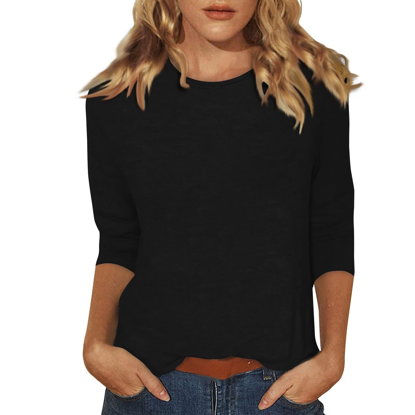 Fall Tops for Women 2024 Trendy 3/4 Sleeve Blouses for Women Tops for Women Trendy Woman Tops 3/4 Sleeve Shirts for Women Ladies Tops and Blouses 3/4 Length Sleeve Womens Tops Ladies Tops