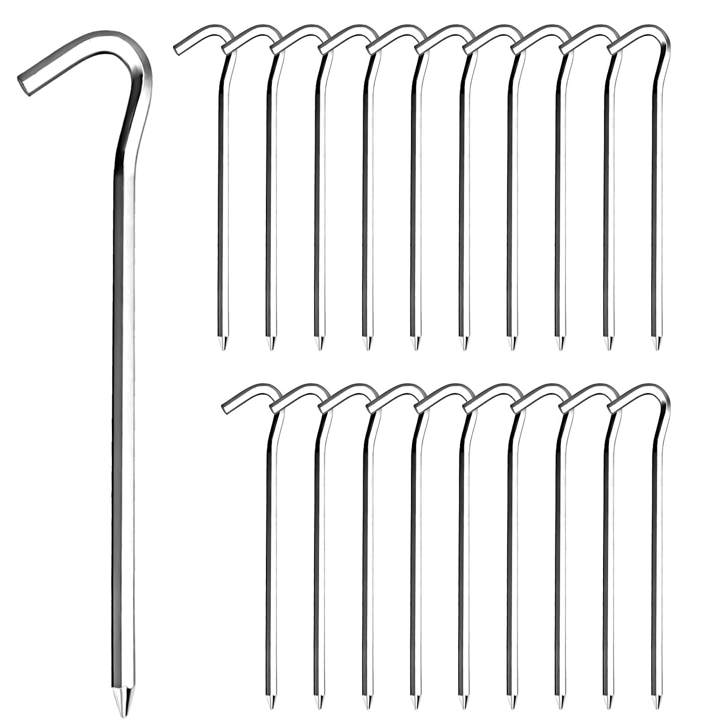 RITDVNI 20Pcs 7" Tent Pegs Ground Stakes Metal Stakes Camping Peg for Pitching Camping Camping Outdoor Decoration