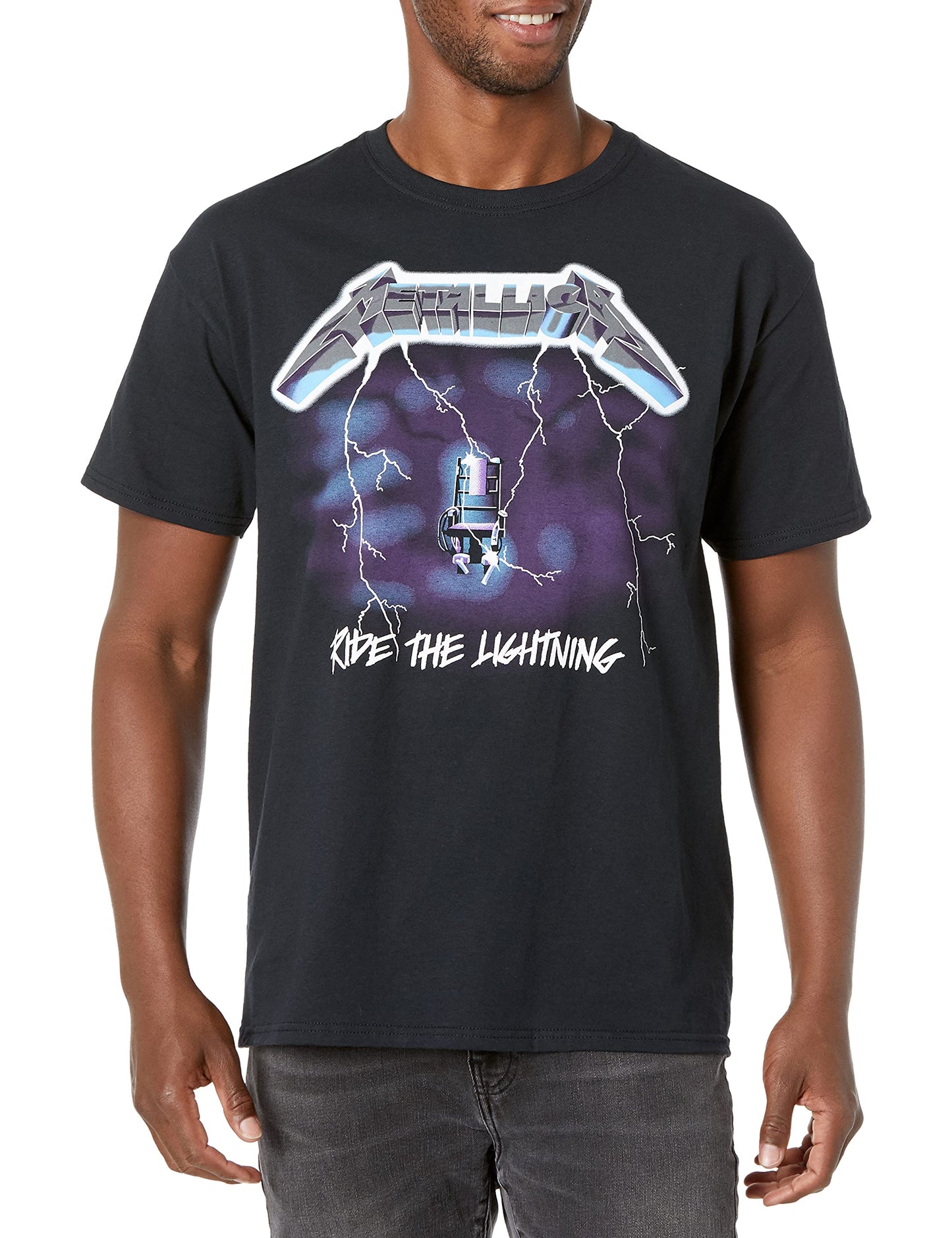 Metallica unisex adult Metallica Ride the Lightning T-shirt T Shirt Black 3X-Large US