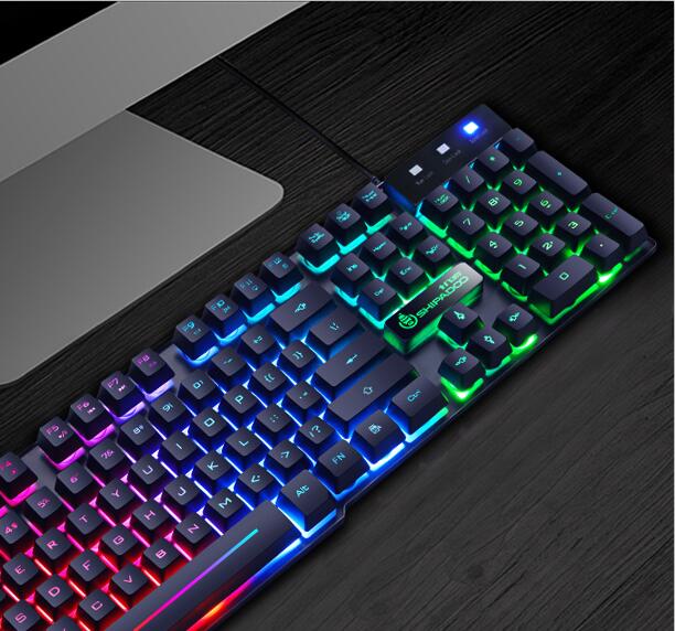 Wired USB Mechanical Keyboard and Mouse Set with RGB Backlight