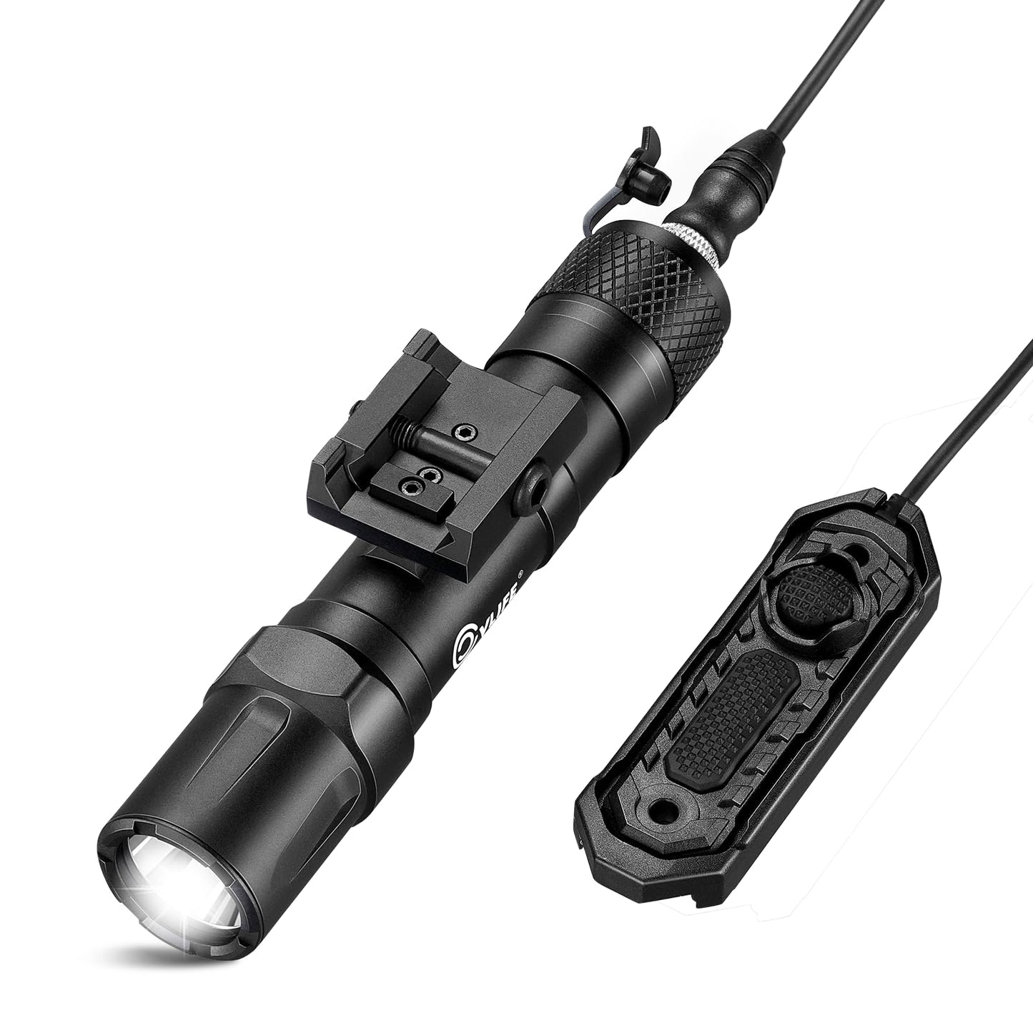 CVLIFE 2000 Lumens Rifle Light with Pressure Switch for Picatinny Rail Picatinny Flashlight with Strobe Mode Rechargeable Rifle Flashlight High Lumen Tactical Flashlight