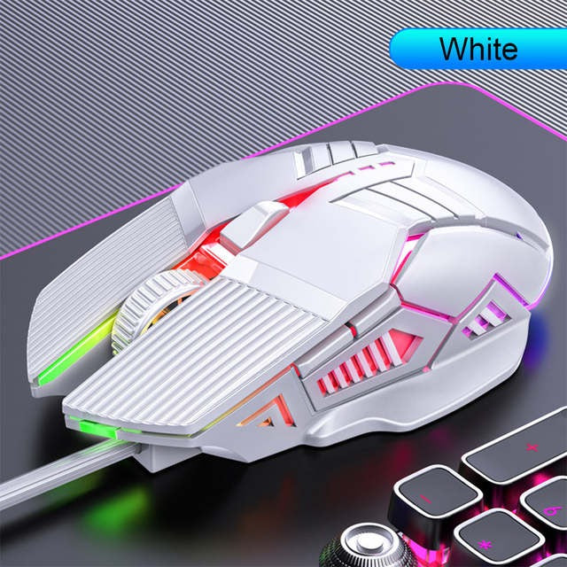 3200DPI Ergonomic RGB Wired Gaming Mouse with 6 Buttons