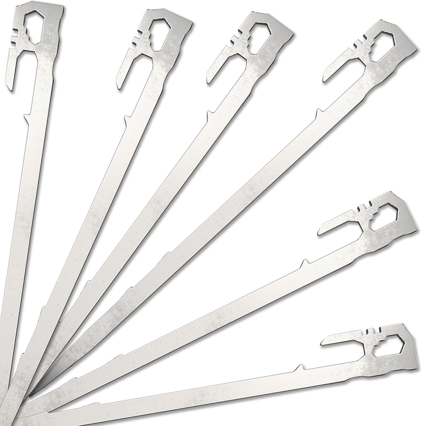 Camping Tent Stakes - Heavy Duty Tent Pegs Outdoor Metal Tarp Spikes and Inflatable Tent Pole Pins 6 Pack