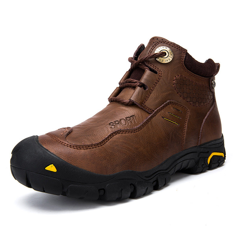 Men's High-Top Leather Outdoor Hiking Shoes