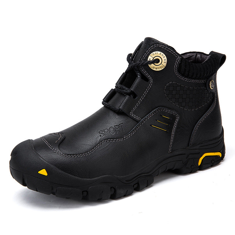 Men's High-Top Leather Outdoor Hiking Shoes