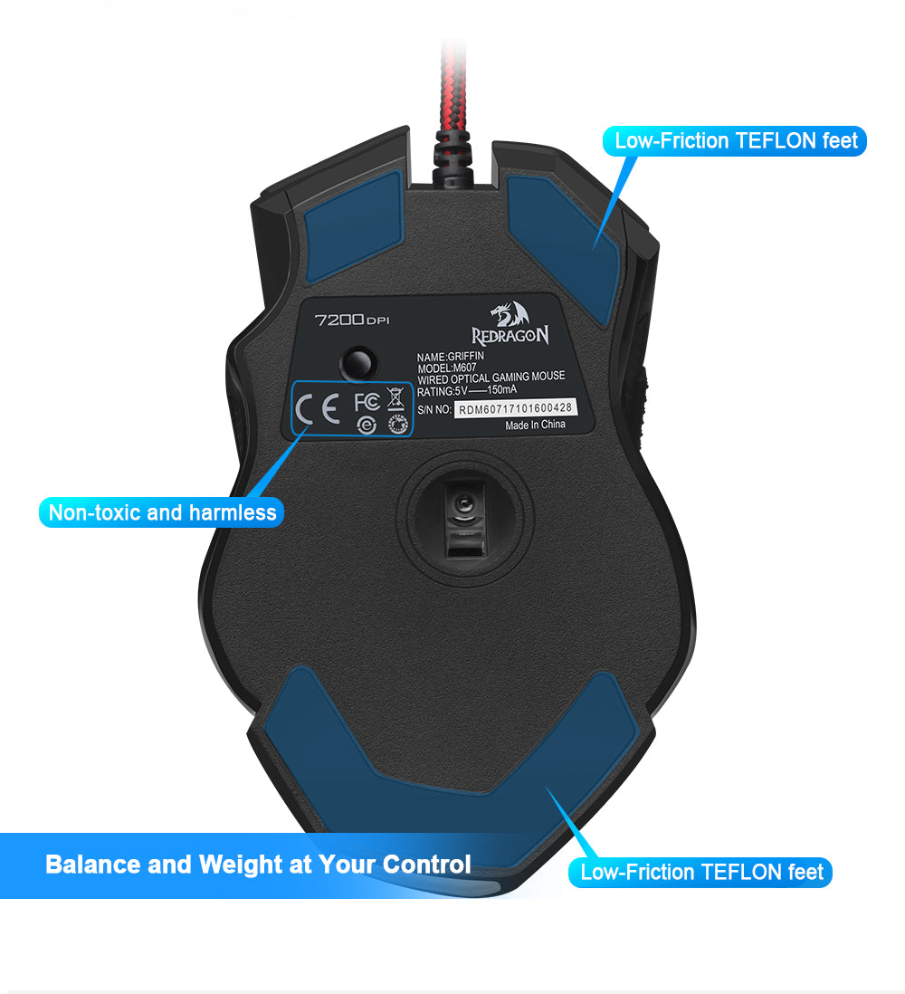 Redragon M607 Custom Macro Wired Gaming Mouse