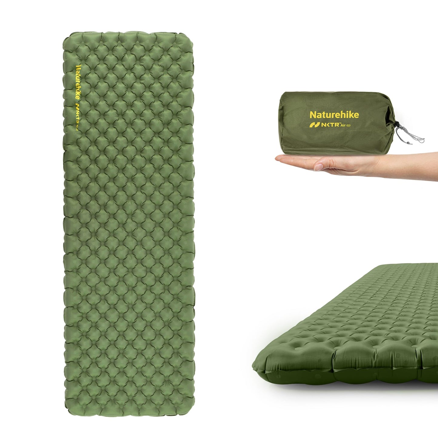 Naturehike Insulated Inflatable Sleeping Pad 27oz 4.6R Ultralight Sleeping Pad XL NKTR™ AIR Lightweight Sleeping Mat for Camping Hiking Backpacking